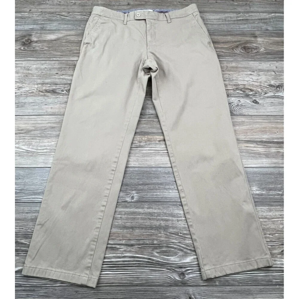 Brax‎ Mens Chino Pants Brown 34/32  (34/28.5 ACTUAL) Beige Straight
